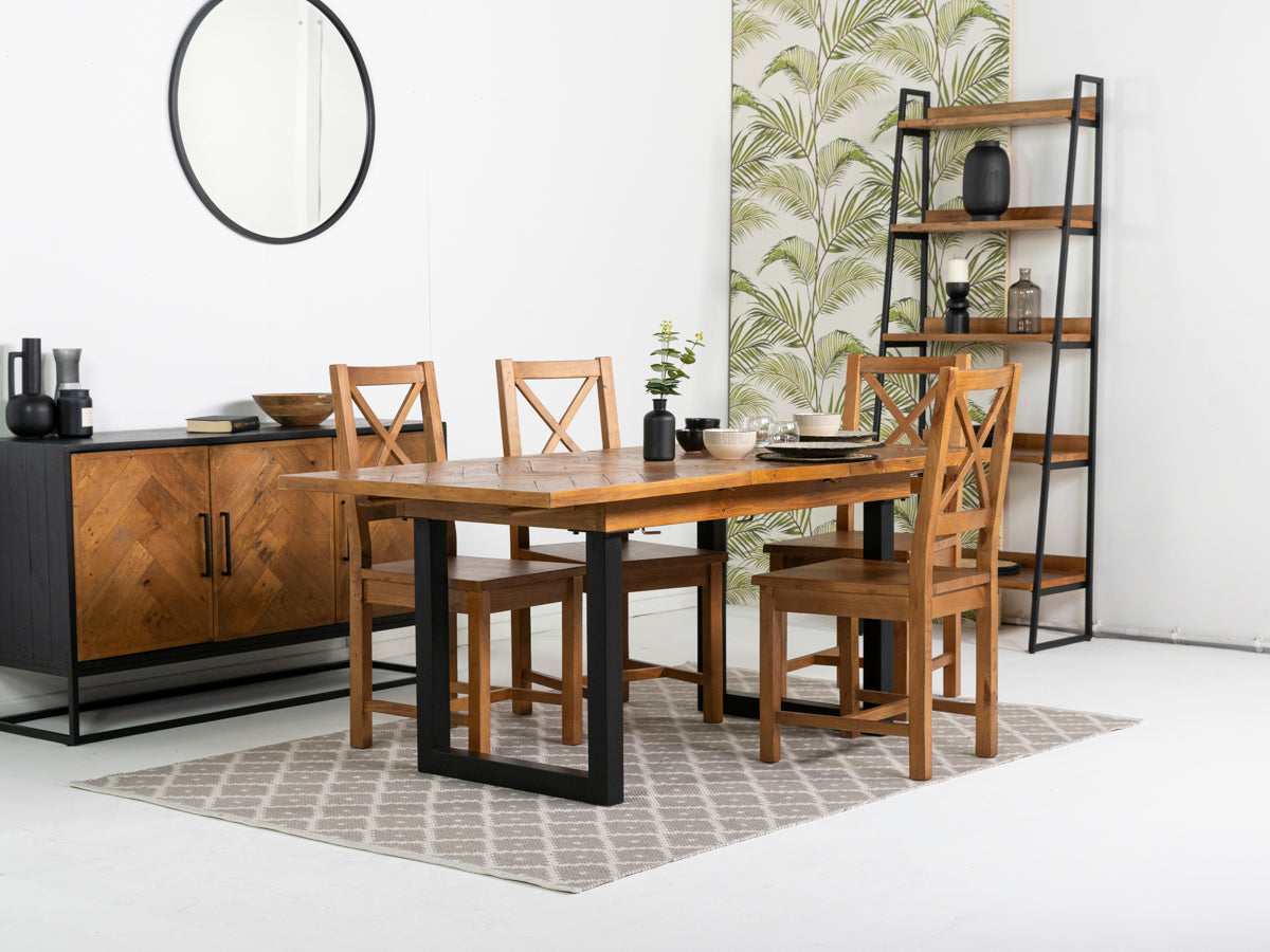 Tulsa 180cm Fixed Top Dining Table & Tulsa Cross Back Dining Chairs