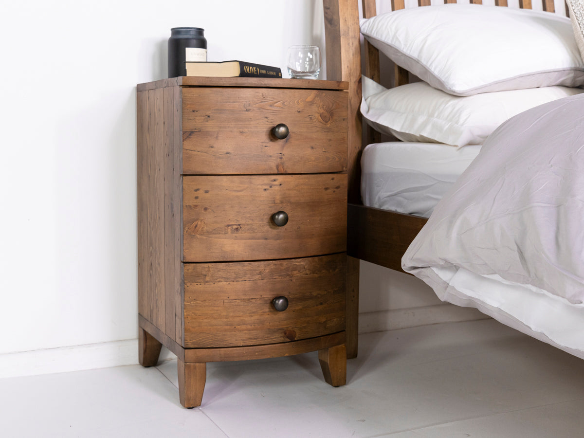 Hawaii 3 Drawer Bedside Table