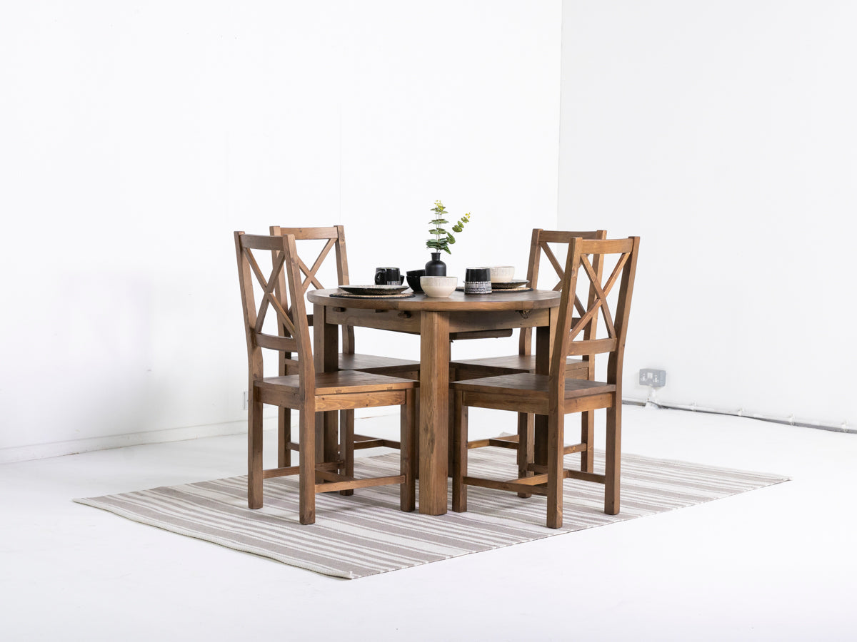 Brooklyn Round Extendable Dining Table & Brooklyn Dining Chairs