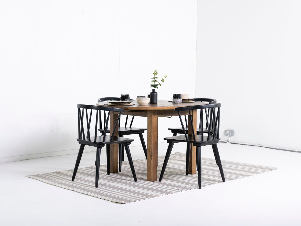 Brooklyn Round Extendable Dining Table & Bogart Dining Chairs