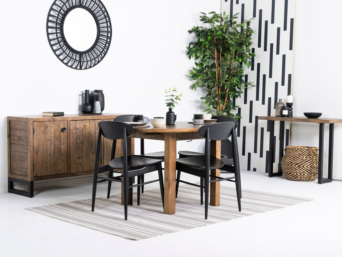 Brooklyn Round Extendable Dining Table & Gabo Dining Chairs