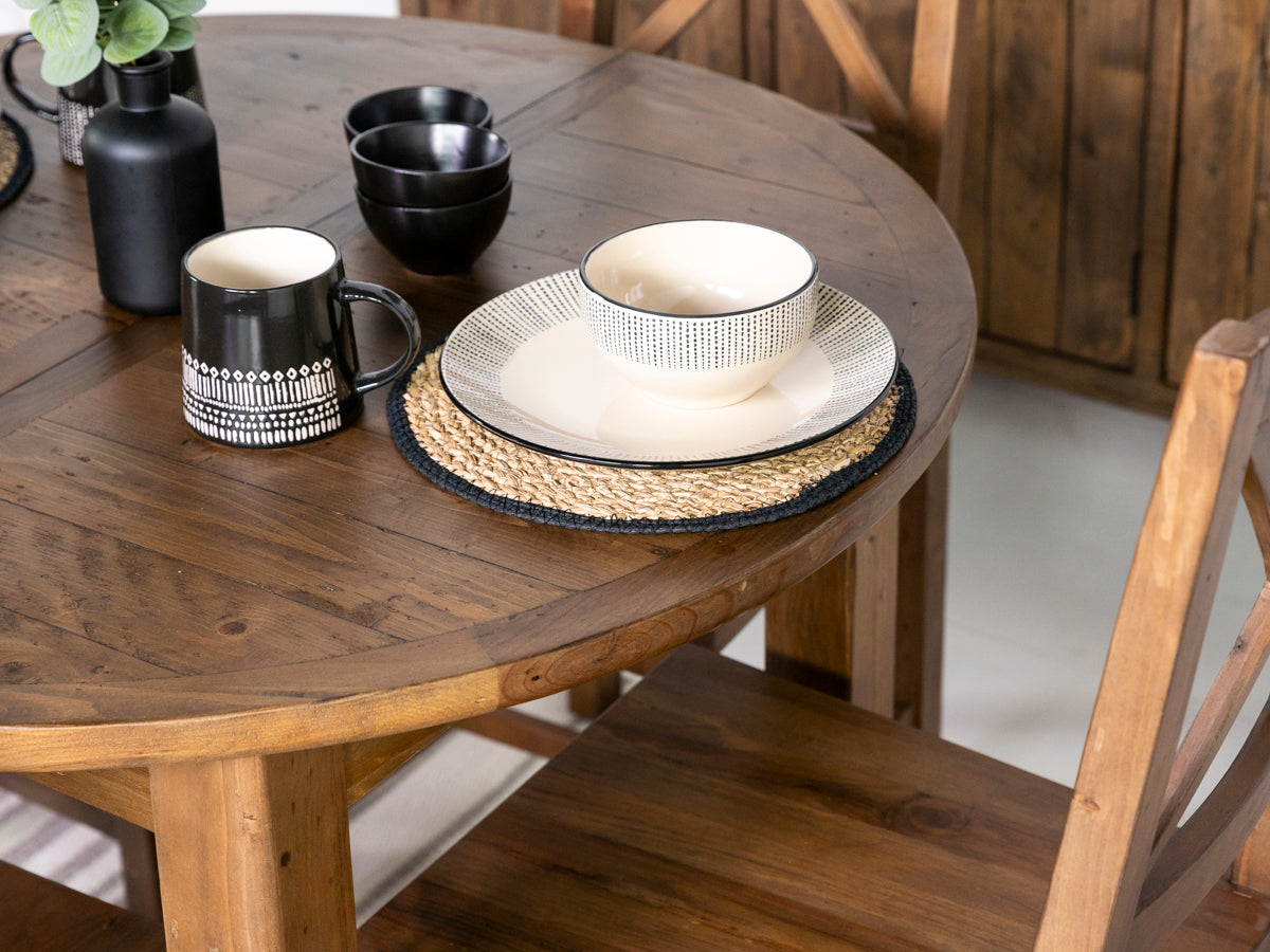 Brooklyn Round Extendable Dining Table & Grey Dallas Dining Chairs