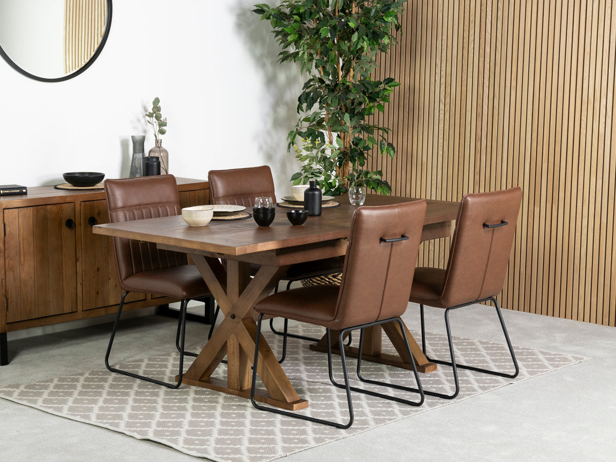 Provence Extending Dining Table (140-180cm) & Grainger Brown Dining Chair