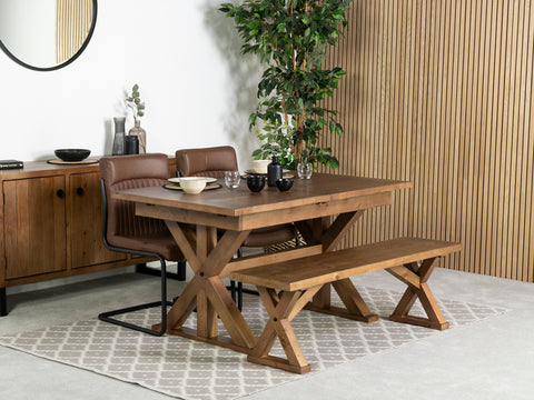 Provence Extending Dining Table (140-180cm) & Auburn Brown Dining Chair