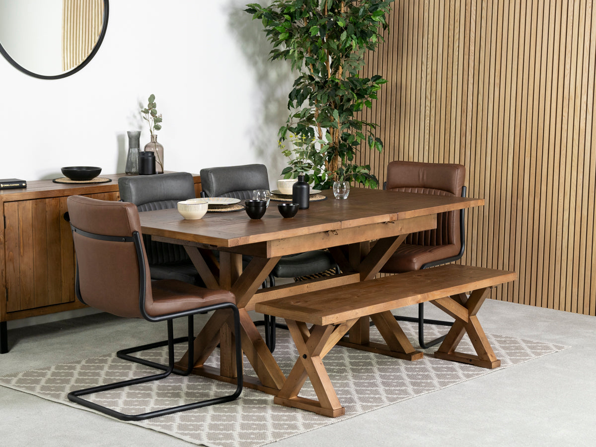 Provence Extending Dining Table (140-180cm) & Auburn Brown Dining Chair