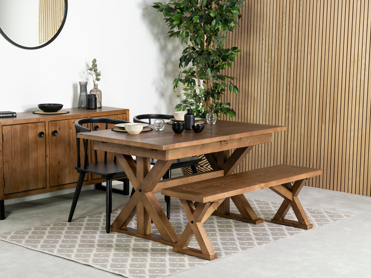 Provence Extending Dining Table (140-180cm) & Bogart Black Dining Chair