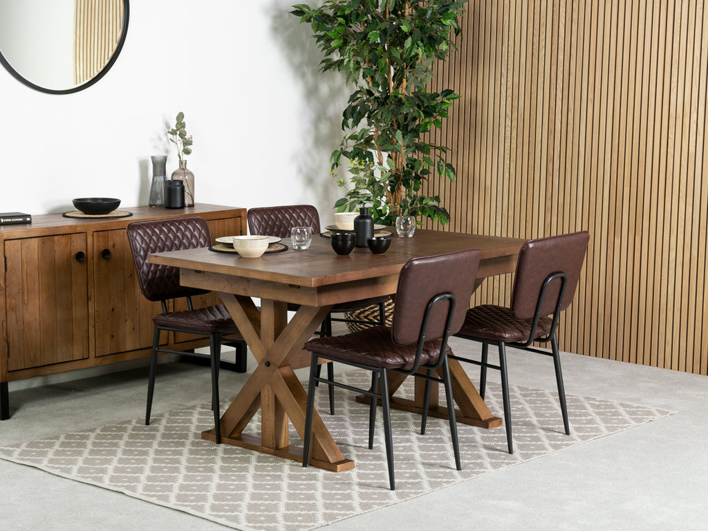 Provence Extending Dining Table (140-180cm) & Houston Brown Dining Chair