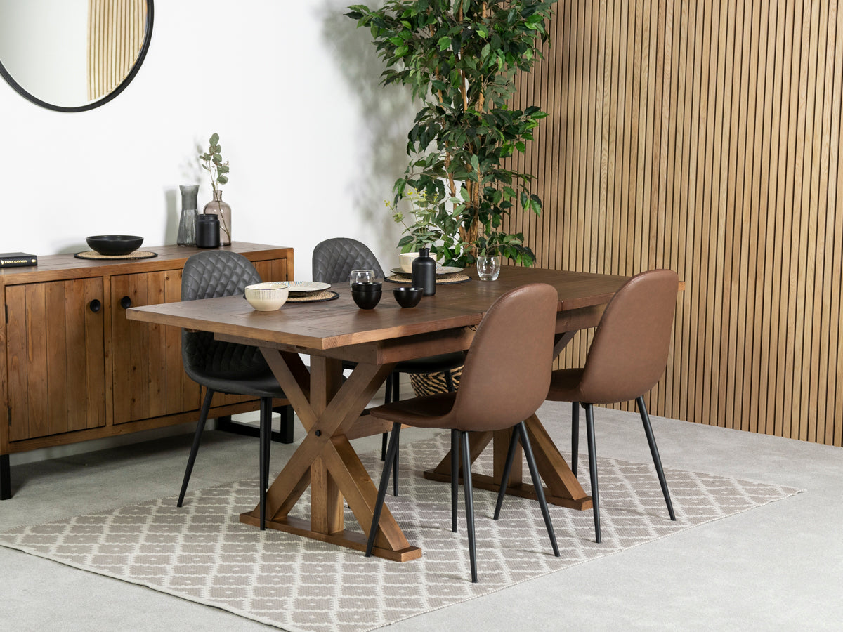 Provence Extending Dining Table (140-180cm) & Dallas Brown Dining Chair