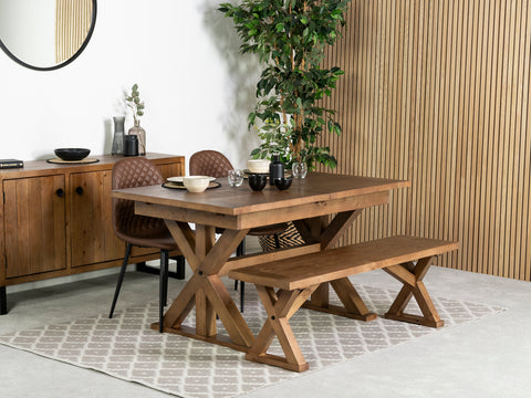 Provence Extending Dining Table (140-180cm) & Dallas Brown Dining Chair
