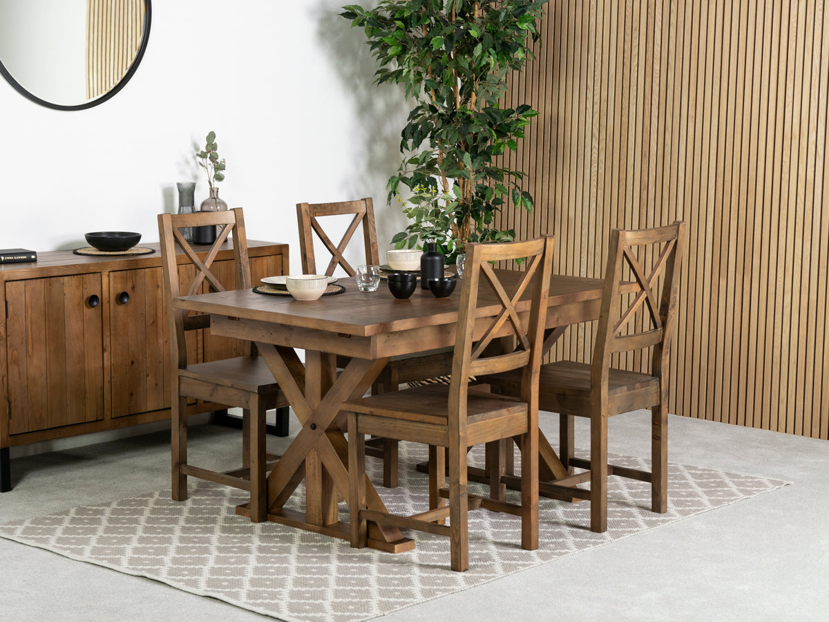 Provence Extending Dining Table (140-180cm) & Brooklyn Cross Back Dining Chair