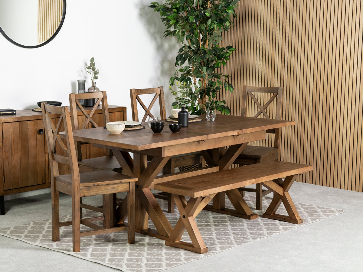 Provence Extending Dining Table (140-180cm) & Brooklyn Cross Back Dining Chair