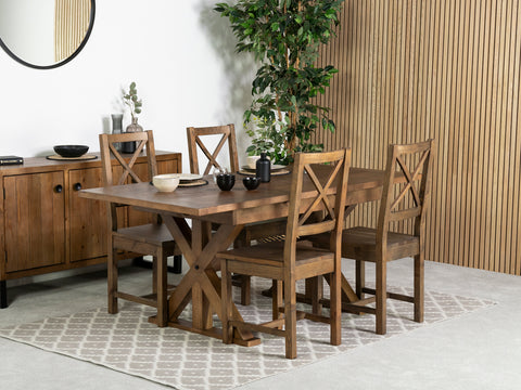 Provence Extending Dining Table (140-180cm) & Brooklyn Cross Back Dining Chair