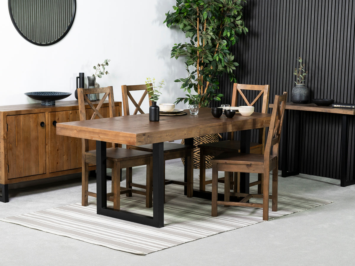 Brooklyn Extendable Dining Table (140cm - 180cm) & Dining Bench