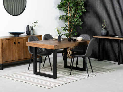 Brooklyn Extendable Dining Table (140cm - 180cm) & Grey Dallas Dining Chairs