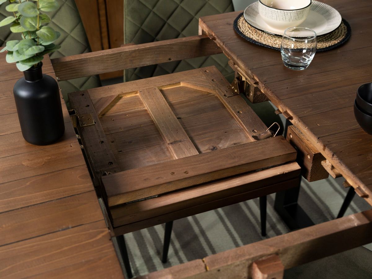 Brooklyn Extendable Dining Table (140cm - 180cm) & Dining Bench