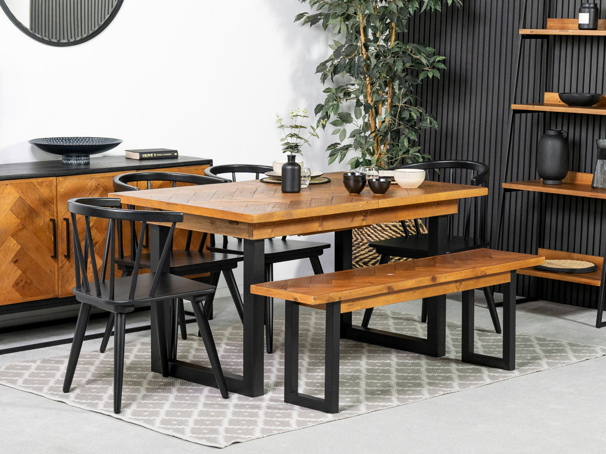 Tulsa Extendable Dining Table (140cm - 180cm) & Bogart Dining Chairs