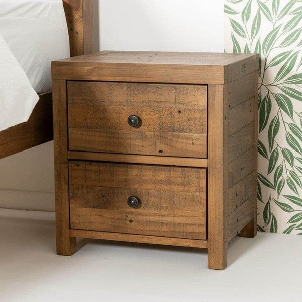 Distressed wood store bedside table