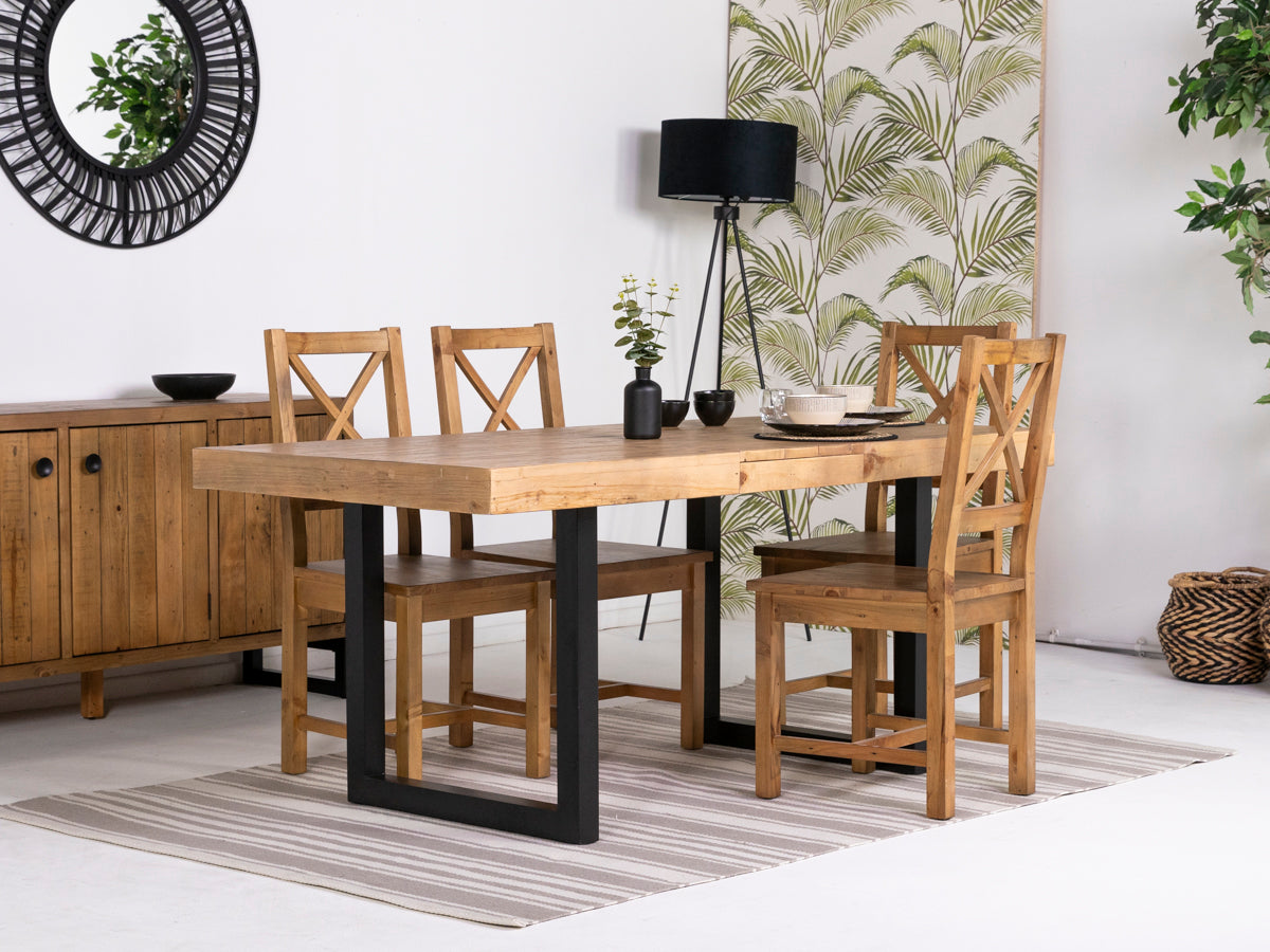 Brooklyn Light Extendable Dining Table (140cm - 180cm) & Brooklyn Light Dining Chairs