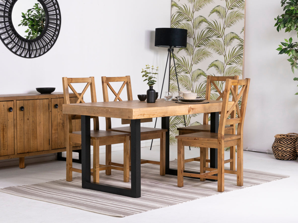 Brooklyn Light Extendable Dining Table (140cm - 180cm) & Brooklyn Light Dining Chairs