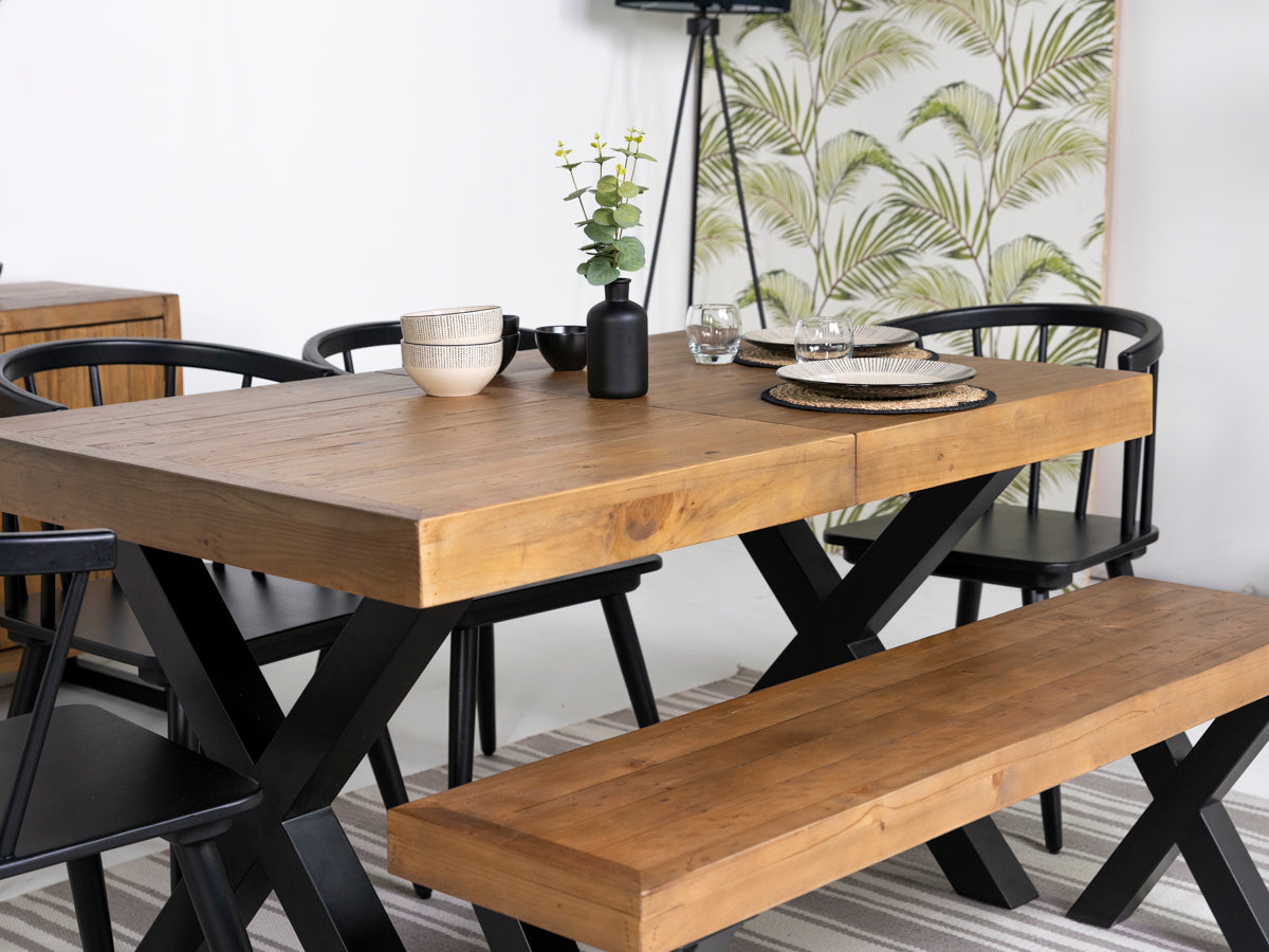 Brooklyn Light Extendable Cross Leg Dining Table (140cm - 180cm)