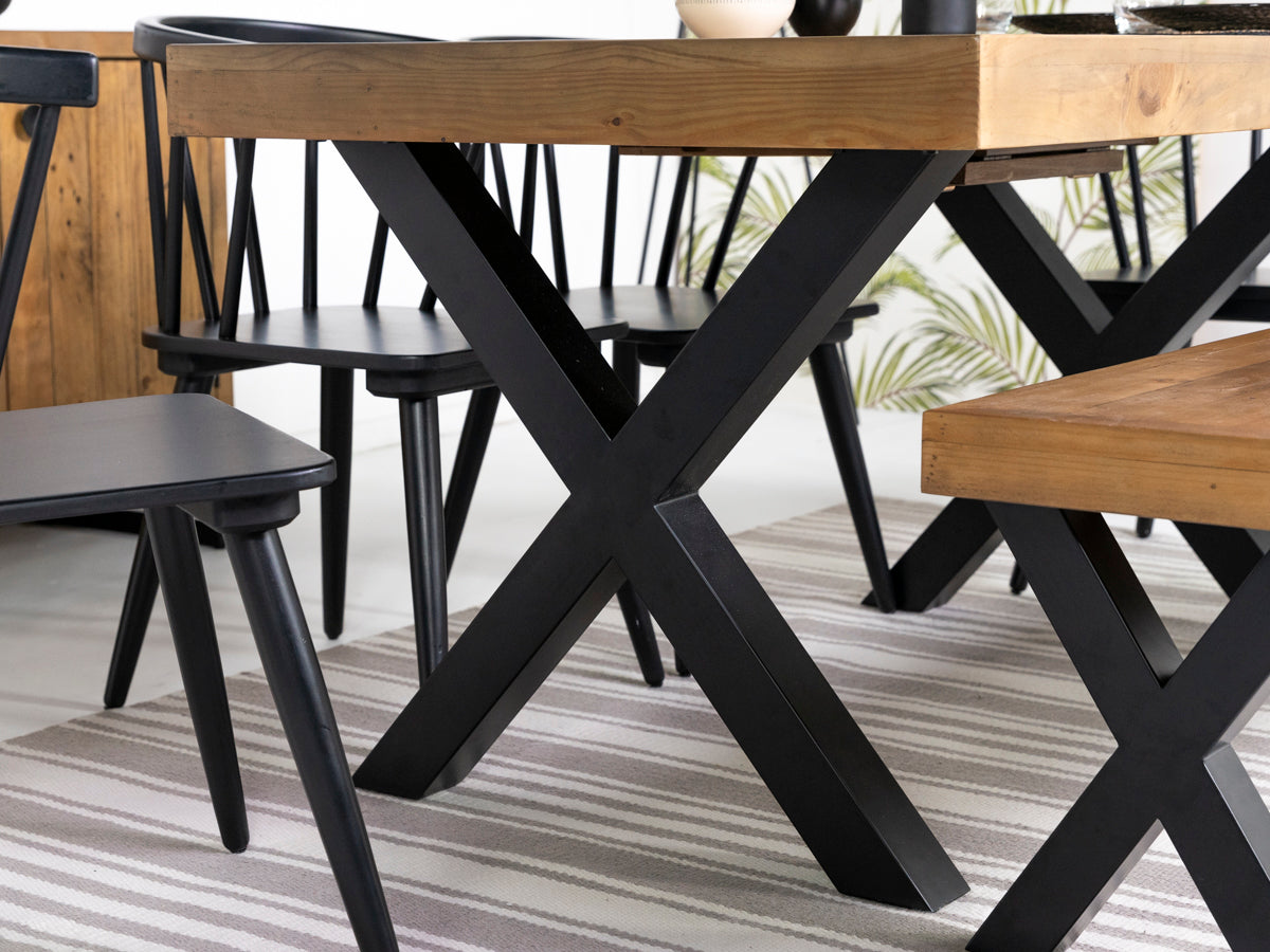 Brooklyn Light Extendable Cross Leg Dining Table (140cm - 180cm)