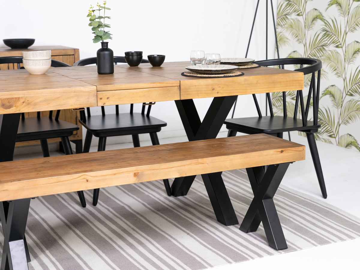 Brooklyn Light Extendable Cross Leg Dining Table (140cm - 180cm)