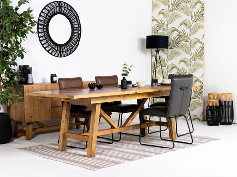 Como Extendable Dining Table (180cm - 240cm) & Grainger Grey Dining Chairs