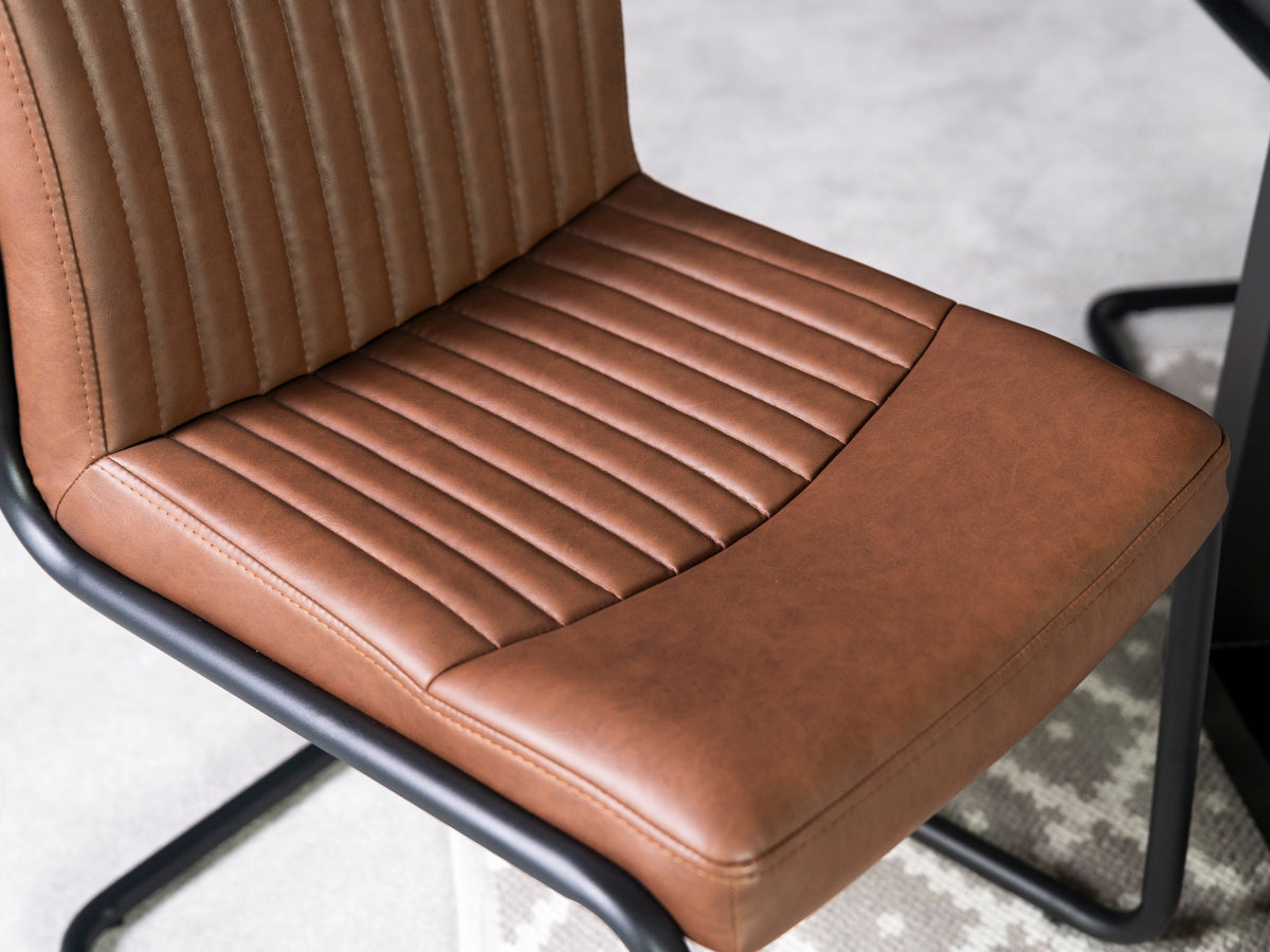 Brooklyn Fixed Top Dining Table & Brown Auburn Dining Chairs