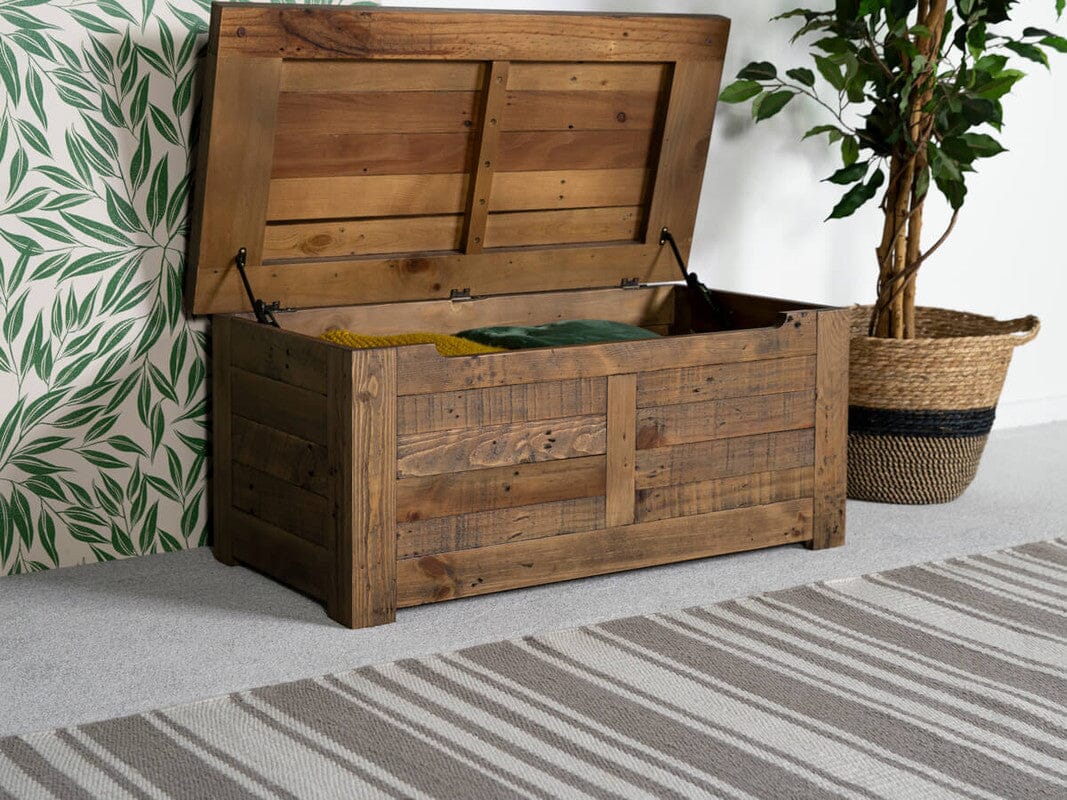 Reclaimed wood blanket box sale