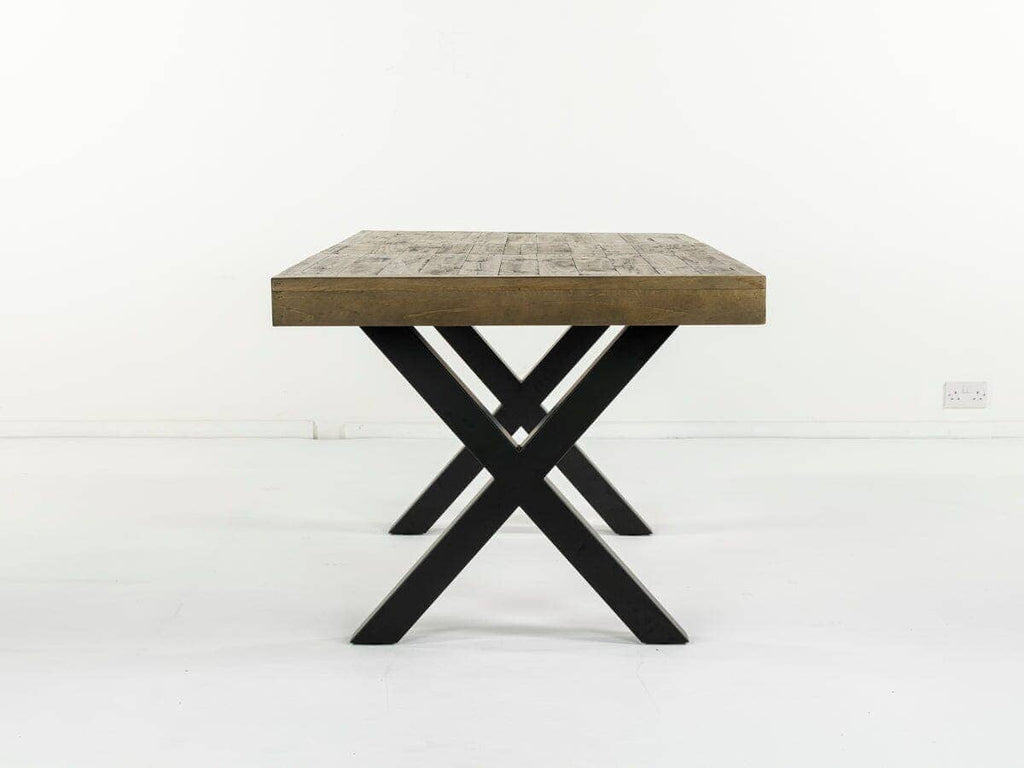 Brooklyn Extendable Cross Leg Dining Table (140cm - 180cm) & Brooklyn Cross Leg Bench