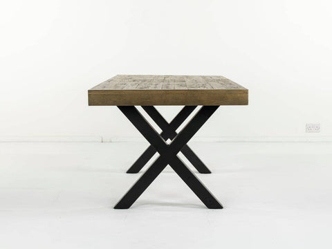Brooklyn Extendable Cross Leg Dining Table (140cm - 180cm) & Brooklyn Cross Leg Bench
