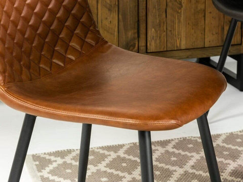 Brooklyn Extendable Cross Leg Dining Table (140cm - 180cm) & Tan Dallas Dining Chairs