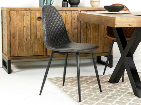 Brooklyn Extendable Cross Leg Dining Table (140cm - 180cm) & Black Dallas Dining Chairs