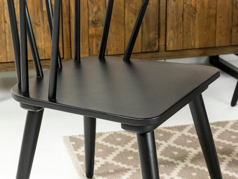 Mode Fixed Top Dining Table (180cm) & Black Bogart Dining Chairs
