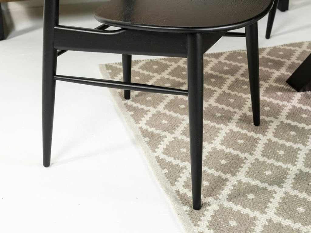 Brooklyn Fixed Top Dining Table & Black Gabo Dining Chairs
