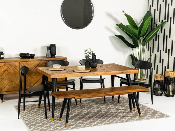 Mode Fixed Top Dining Table (160cm) & Black Gabo Dining Chairs