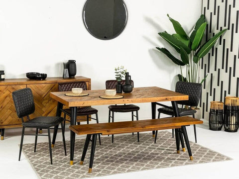 Mode Fixed Top Dining Table (160cm) & Black Houston Dining Chairs