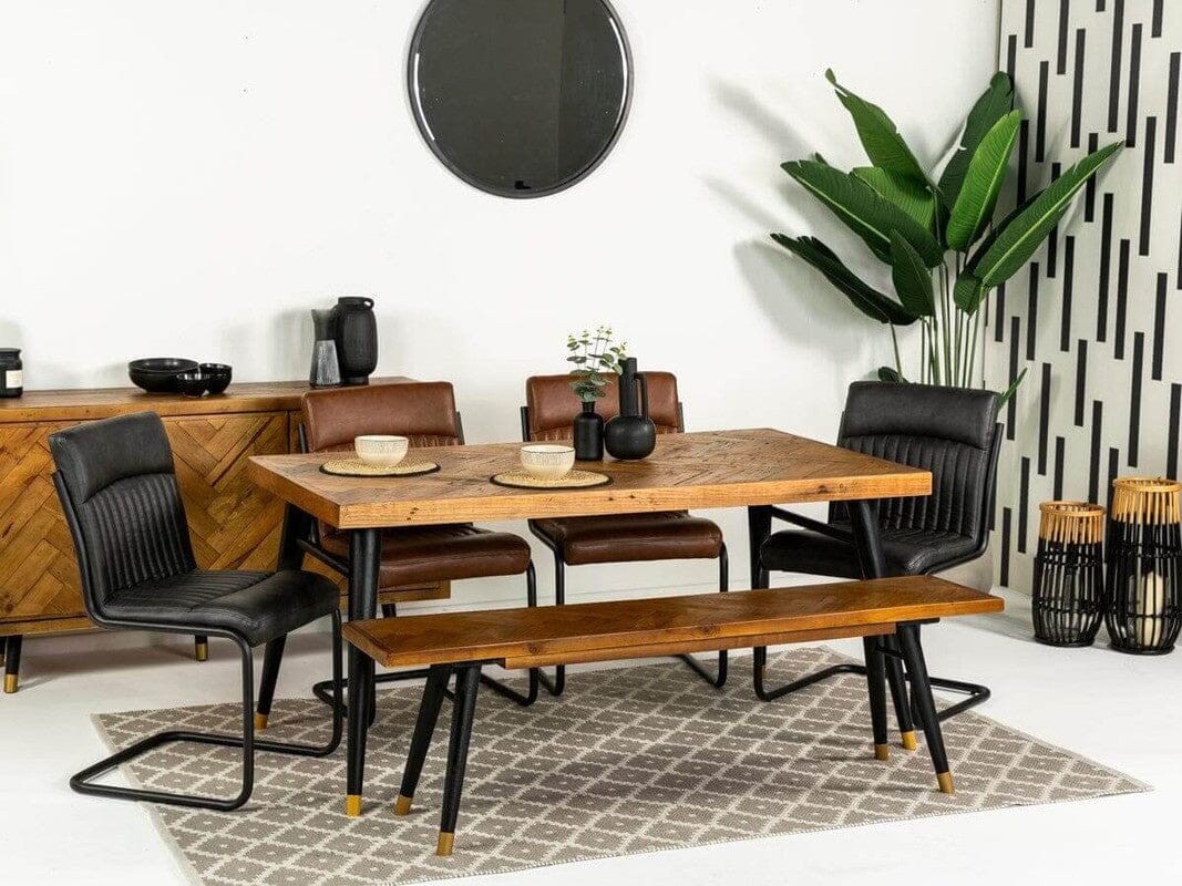 Mode Fixed Top Dining Table (180cm) & Brown Auburn Dining Chairs