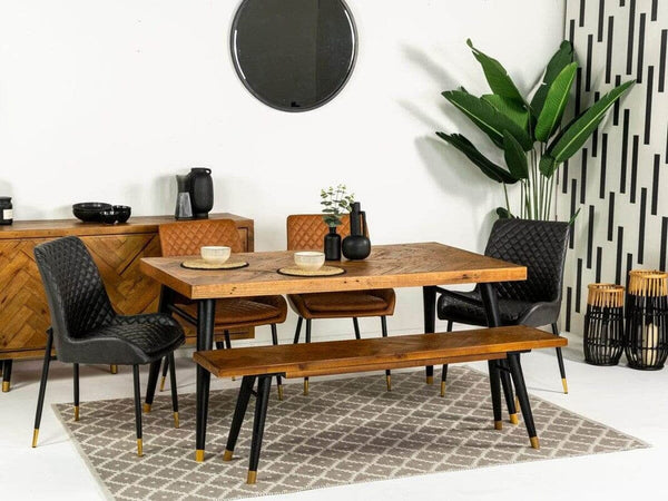 Mode Fixed Top Dining Table (180cm) & Tan Sarah Dining Chairs
