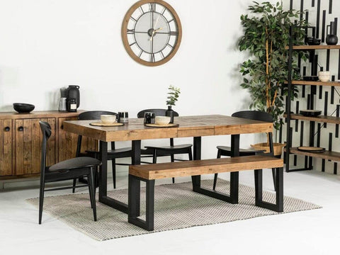 Brooklyn Extendable Dining Table (140cm - 180cm) & Black Gabo Dining Chairs