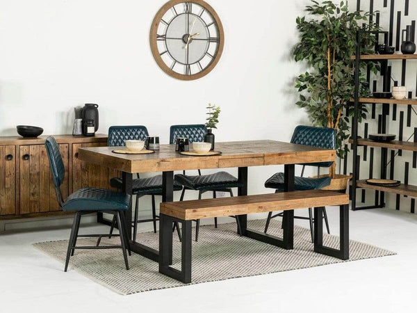 Brooklyn Extendable Dining Table (140cm - 180cm) & Blue Lupin Dining Chairs