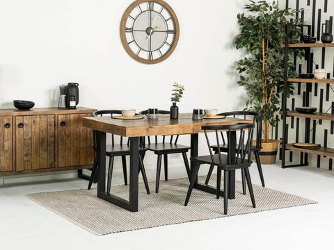 Brooklyn Extendable Dining Table (140cm - 180cm) & Black Bogart Dining Chairs