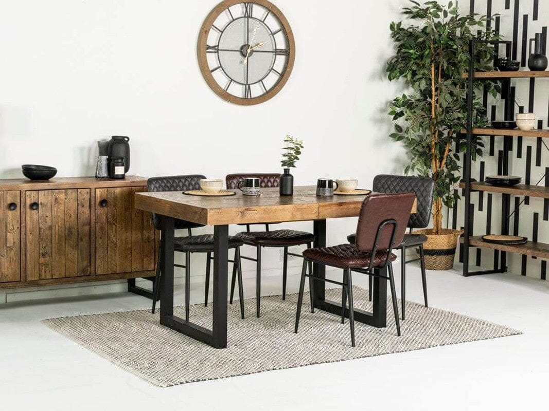 Brooklyn Extendable Dining Table (180cm - 240cm) & Grey Houston Dining Chairs