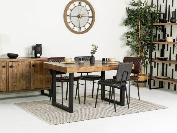 Brooklyn Fixed Top Dining Table & Black Houston Dining Chairs