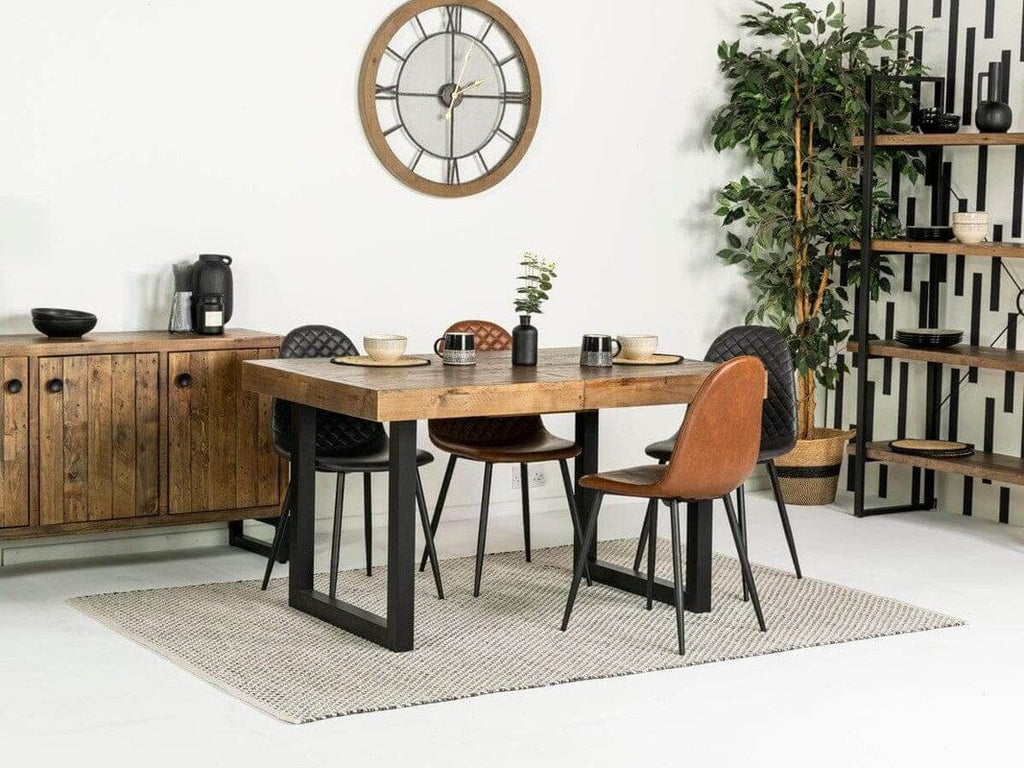 Brooklyn Extendable Dining Table (140cm - 180cm) & Brown Dallas Dining Chairs