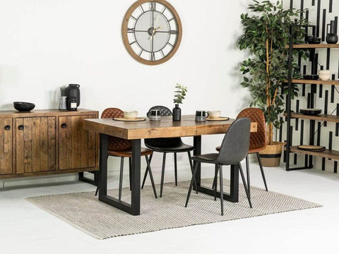 Brooklyn Extendable Dining Table (140cm - 180cm) & Brown Dallas Dining Chairs