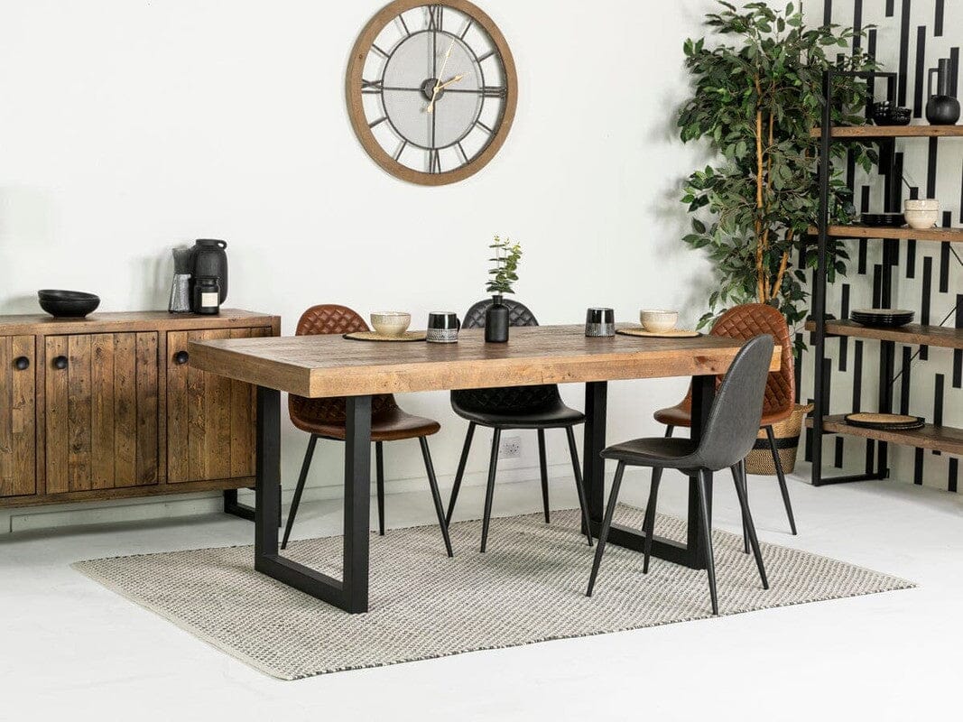 Brooklyn Fixed Top Dining Table & Grey Dallas Dining Chairs