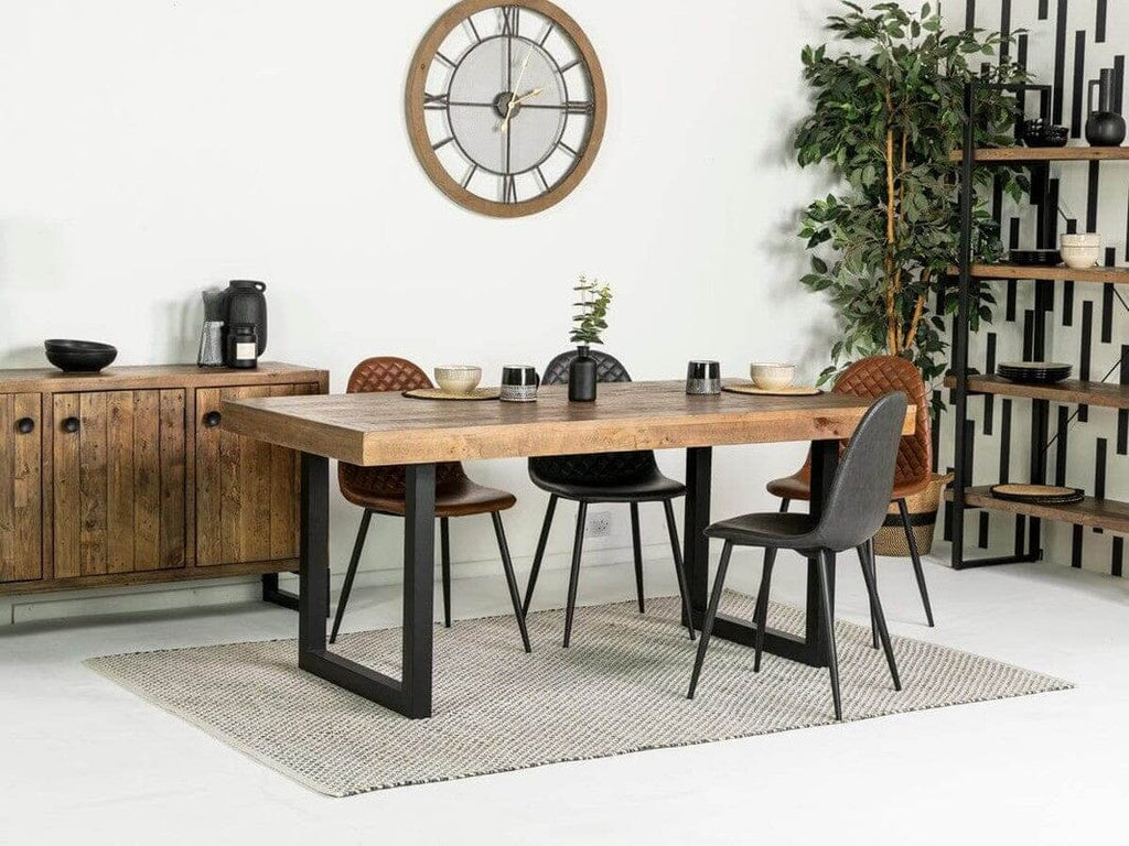 Brooklyn Fixed Top Dining Table & Brown Dallas Dining Chairs