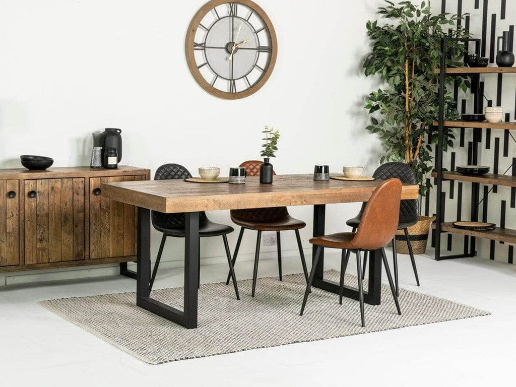 Brooklyn Extendable Dining Table (180cm - 240cm) & Brown Dallas Dining Chairs