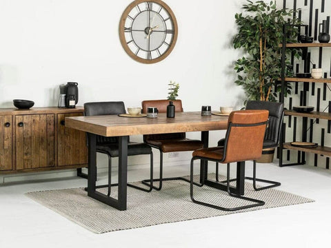 Brooklyn Fixed Top Dining Table & Tan Auburn Dining Chairs